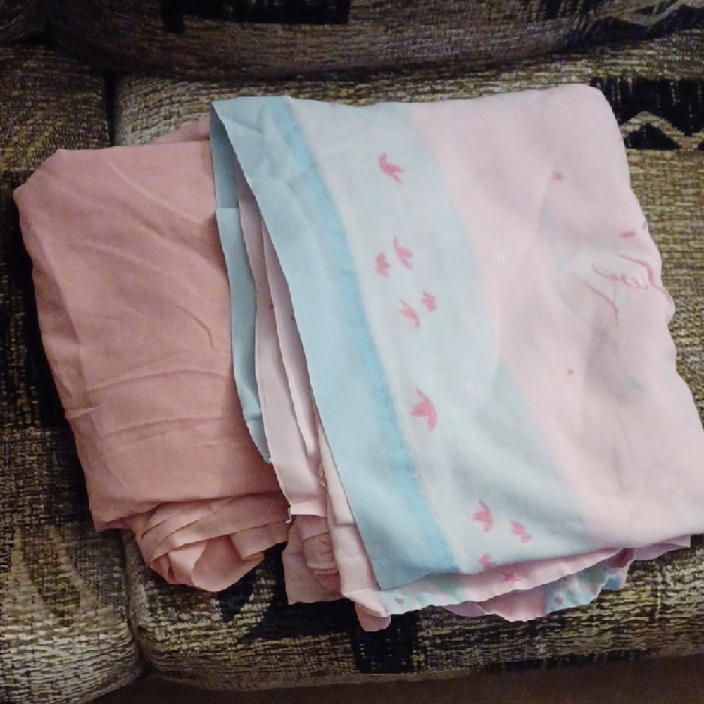 4/$40 Pink Barbie Of Swan Lake Sheet Set - Single/Twin Bed (Flat & Fitted)